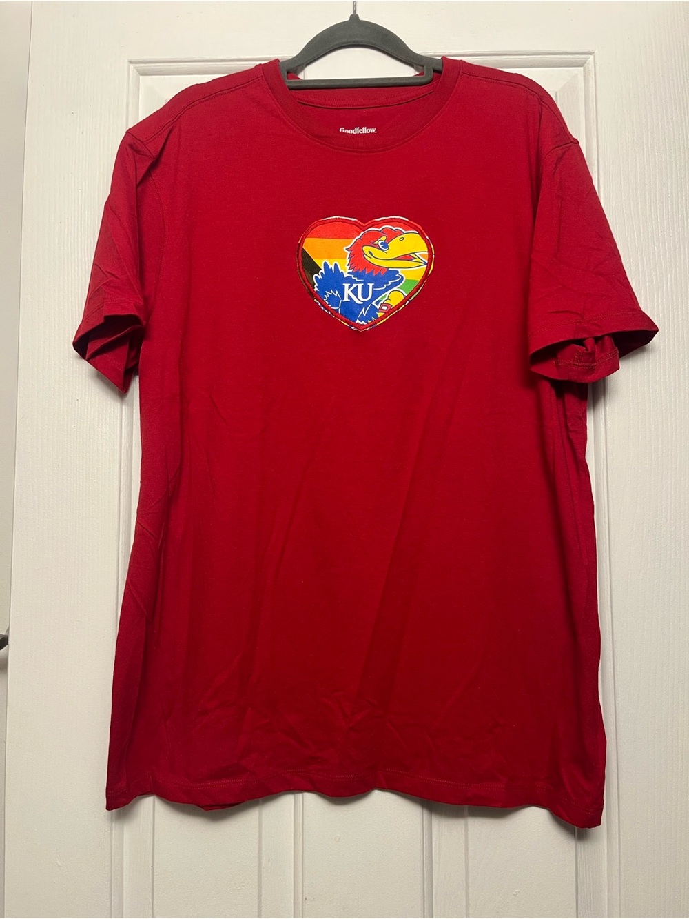 Goodfellow & Co Red Short-Sleeve KU Heart Graphic Tee